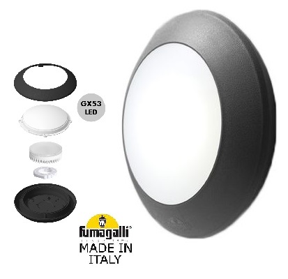 Plafoniera bertina Rotonda Nera GX53 7w 4000k IP66